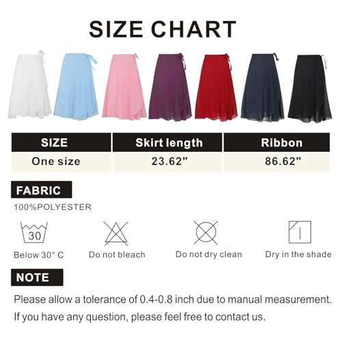 Deesorxin Women's Long Wrap Ballet Skirt Black One Size Sheer Dance Costume