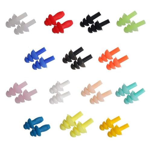 14 Sets Silicone Swimming Ear Plugs - Reusable Waterproof Ear Protection