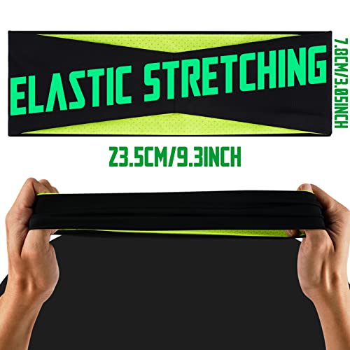 Men's Sweat-Wicking Sport Headbands - Non-Slip, Breathable - Black, Gray & Fluorescent Yellow