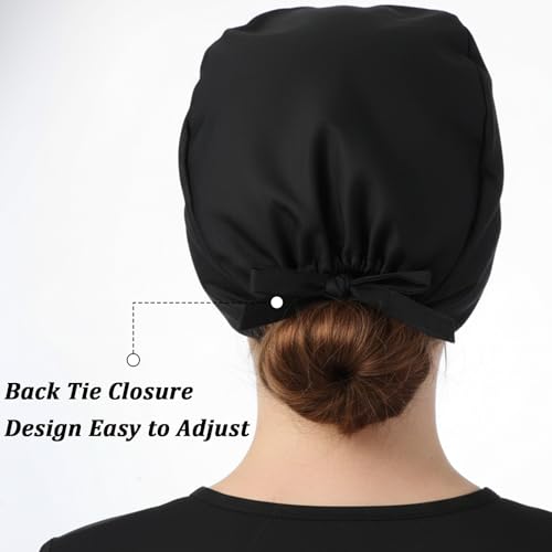 Adjustable Black Working Cap with Button & Sweatband