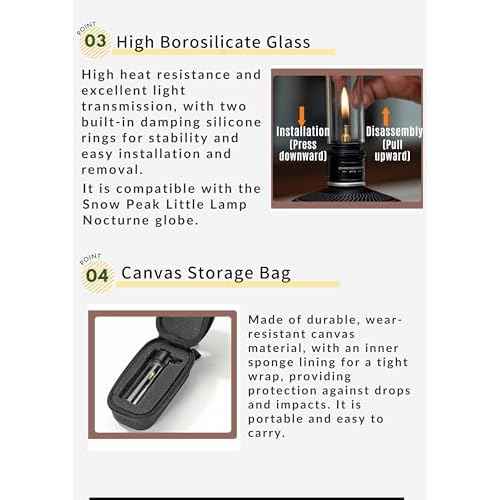 CAMPINGMOON Candle Lantern Gas Mini Small Camping Backpacking Black BKT-1D