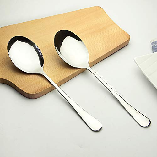 AOOSY 6-Pack Large Serving Spoons 9.8in Buffet Utensils Silver