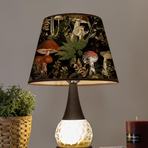 Jeweluck Floral Peel and Stick Wallpaper Mushroom Contact Paper 17.7 in x 24.2 ft Flower Removable Wallpaper Forest Peel and Stick Black Decorative Vinyl