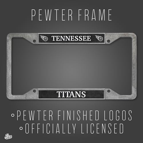Tennessee Titans License Plate Frame - Antique Pewter 12" x 6"