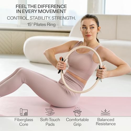 Complete Pilates Set with Ring, Ball, Weights & Bands - Ivory