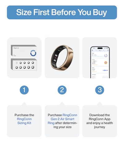 Ultra-Thin Smart Ring Gen 2 Air - 10-Day Battery, Health Tracker