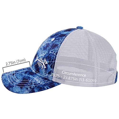 BASSDASH Altimate Mesh Back Trucker Cap - Adjustable Baseball Hat for Men & Women, Blue Camo, One Size