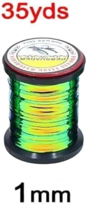 Green Peacock Flat Tinsel Fly Tying Floss Thread - 35 Yards