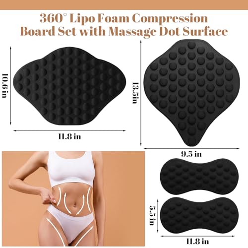 ElaraBerry 4-Piece 360° Abdominal & Waist Compression Foam Board Set with Massage Bubbles