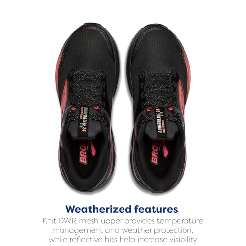 Supportive Running Shoe - Brooks Women’s Adrenaline GTS 24 - 8.5 Black/Ebony/Hot Coral