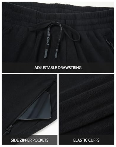 Pioneer Camp Men's Polar Fleece Lounge Joggers - Black, Medium