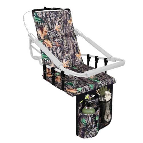 Niuyhe Tree Stand Seat Replacement with 3 Pockets – Foldable Camouflage Hunting Seat