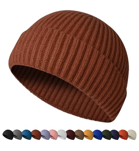 Winter Knit Trawler Beanie for Men & Women - Caramel