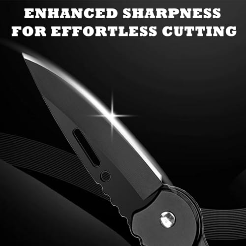 Folding Pocket Knife Set - Keychain Knives in Black & Silver