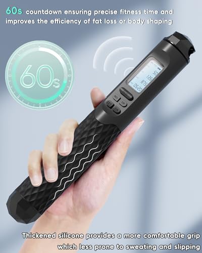 nonogo Black Cordless Jump Rope with Counter - Adjustable Smart Fitness Rope for Men Women Kids