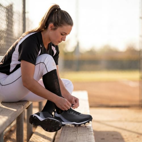 Women’s Softball Cleats Black 8 Molded Lacrosse Baseball Shoes Ziítop
