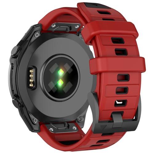 26mm Replacement Band for Garmin Fenix 8 - Red Black