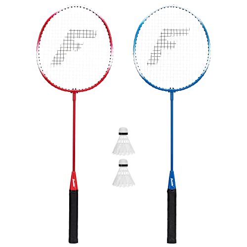 Badminton Racket and Birdie Set - 2 Player - Red and Blue