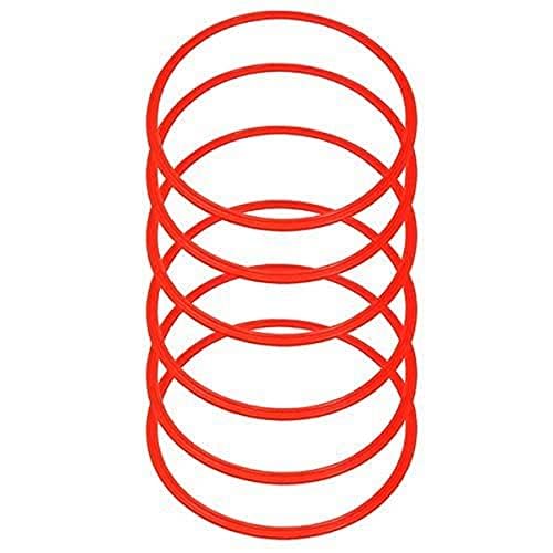 BlueDot Trading Agility Training Rings | 15" Plastic Speed Rings for Sports | Adjustable Hoop Exercise Ring Set for Speed Agility Training, Jumping Hoops, & Footwork Drills - Orange