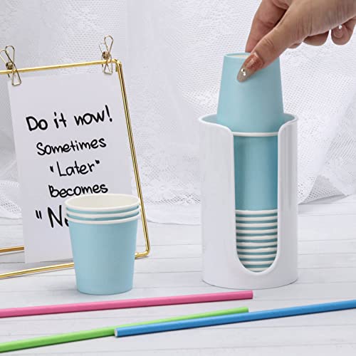 Small Disposable Cup Holder - White Bathroom Cup Dispenser