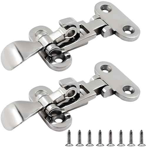 Stainless Steel Hasps Marine Grade 316 SS Boat Latches Heavy Dudy Door Latch with Screws (B-2 Pack)