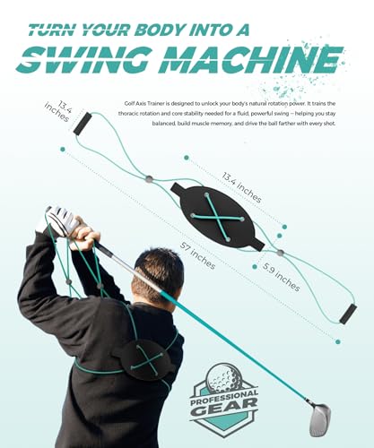 DMYTRSTDE Black Golf Swing Rotation Trainer Strap for Body Turn & Consistency