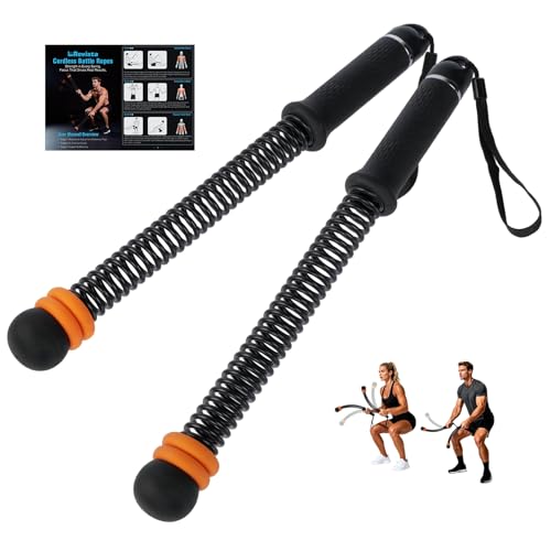 Weighted Cordless Battle Ropes - Adjustable Resistance, Portable - Black