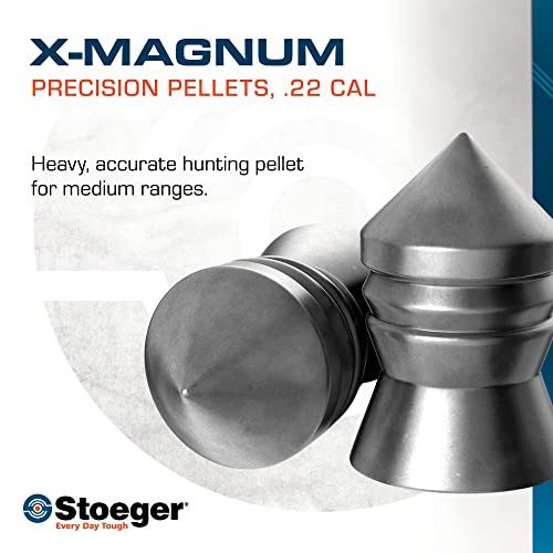 X-Magnum .22 Caliber Airgun Pellets - 200 Pack with Screw-On Lid
