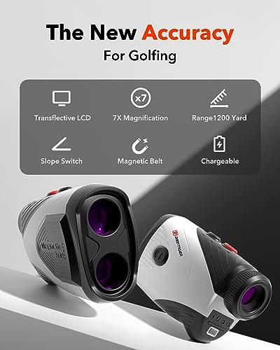 Golf Rangefinder with Slope, 7X Magnification, 1200 Yards