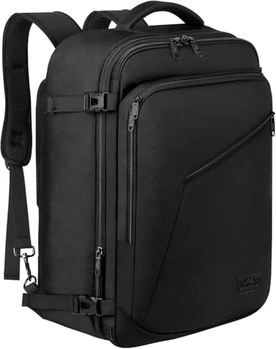 Expandable Travel Backpack 45L - Lightweight, Water Resistant Carry-On Bag