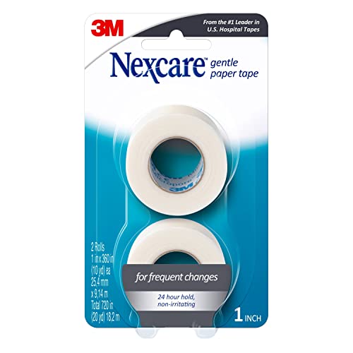 Gentle Medical Paper Tape - 2 Rolls, 1 In x 10 Yds for Dressings
