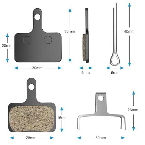 4 Pairs Resin Semi-Metallic Bicycle Disc Brake Pads for Mountain Bikes