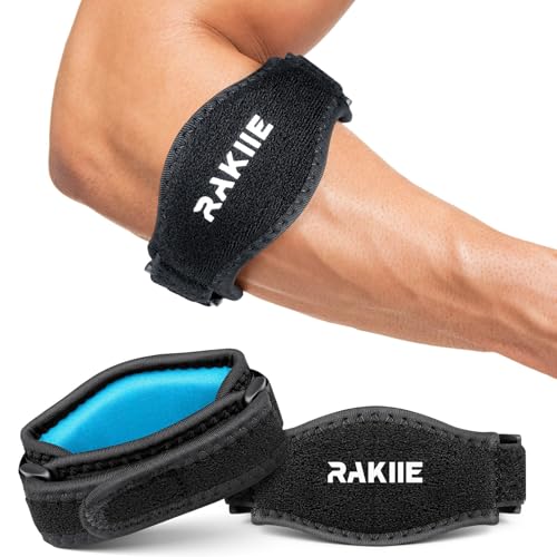 Rakiie 2 Pack Tennis Elbow Brace with Adjustable Strap