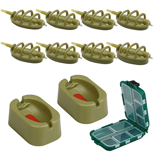 11PCS Carp Fishing Set with Inline Method Feeder and Rubber Mould Accessories
