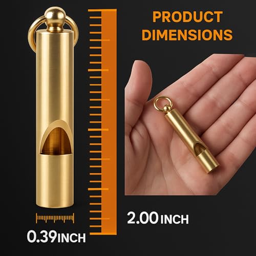 Premium Brass Emergency Whistle - 125dB Survival Whistle - 1 Piece