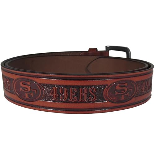 San Francisco 49ers Leather Belt for Men - Adjustable Up to 46 Inches