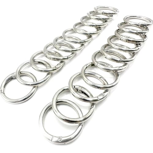 20 Pack 1 Inch Zinc Alloy Carabiner Clips - Silver