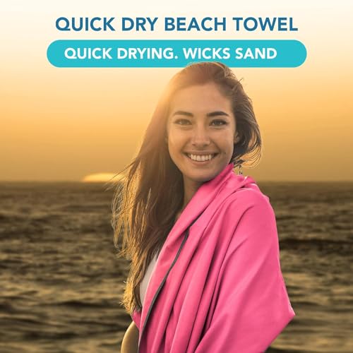Microfiber Travel Towel - Fast Drying Lightweight Towel - Ruby/Gray 12x24