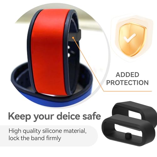 Silicone Band Keeper Rings for Smart Bands - Black - 6 Pack