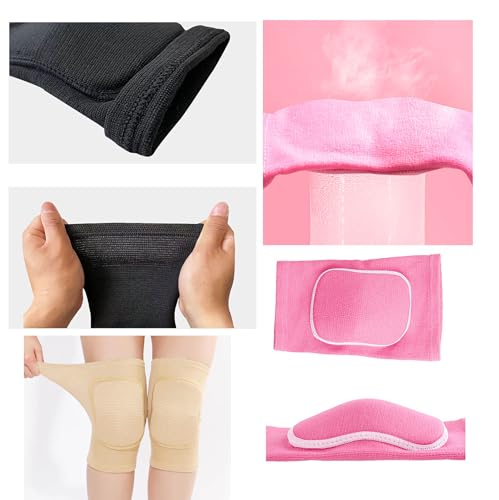 Knee Pads - Breathable Elastic Support for Volleyball & More - Medium, Black (1 Pair)