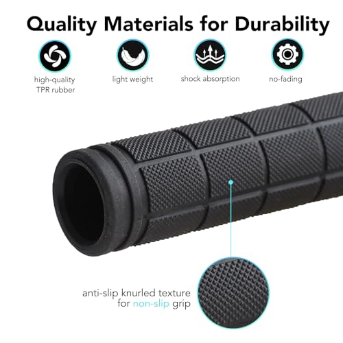 Non-Slip Rubber Bike Handlebar Grips for MTB, BMX and Scooters - 22mm