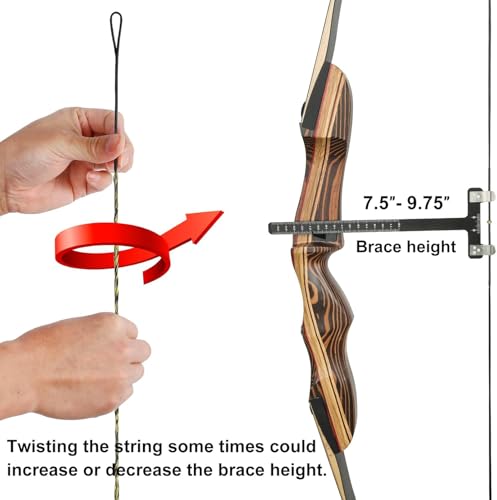 Deerseeker Outdoor AMO 60" Recurve Bow String 14 Strands with Finger Protector & Nocks