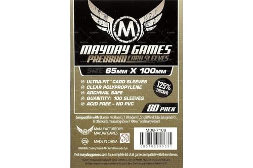 Mayday Games 7 Wonders Premium Card Sleeves 65x100mm, 80 Pack MDG-7106