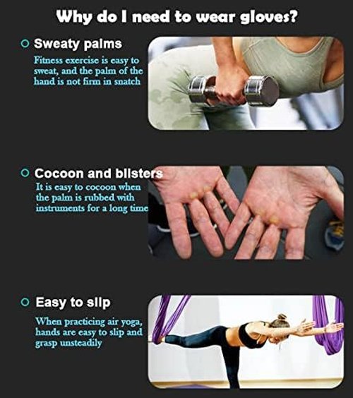 Fitness Exercise Gloves, Silicone Non-slip Four Finger Weightlifting Protection Gloves, Men Women Callus Guard Workout Grip Gloves, Protect for Power Cross Training Lifting Hanging Cycling Yoga (S)
