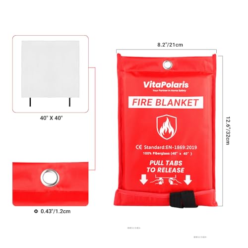 Heavy-Duty Fire Blanket - Fireproof Fiberglass, 1 Pack