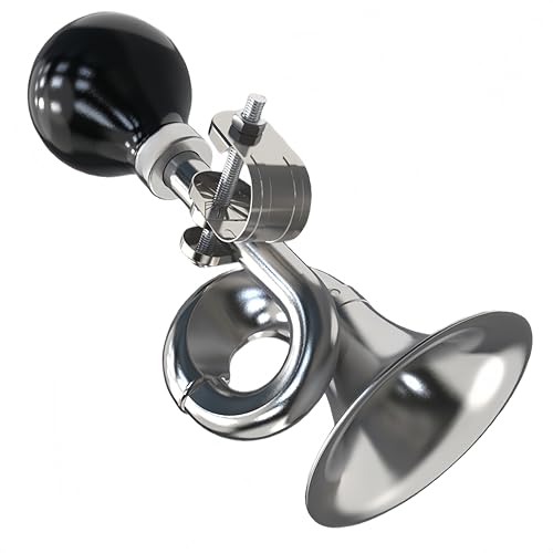 Vintage Metal Snail Bike Horn - Fun Retro Air Hooter for Bicycles