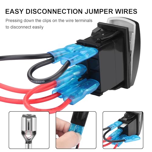 2 Pack Rear Lights Rocker Switch - LED Light Bar Switch, Waterproof