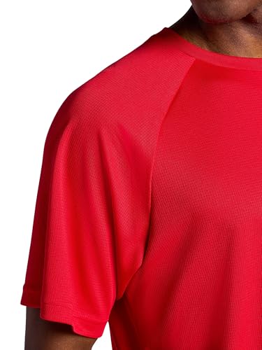 Head Flex Raglan Crewneck T‑Shirt for Men, Standard Fit, Lightweight Mesh – True Red (Medium)