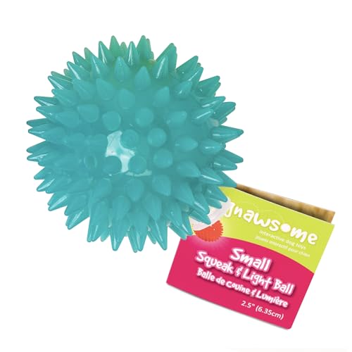 LED Squeaky Dog Toy - Spiky Football Ball 2.5" - Multicolor