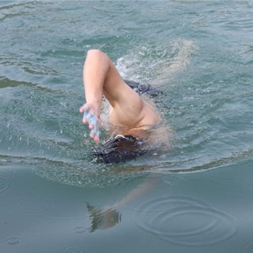 Silicone Swimming Hand Webbed Fins - L Size Blue